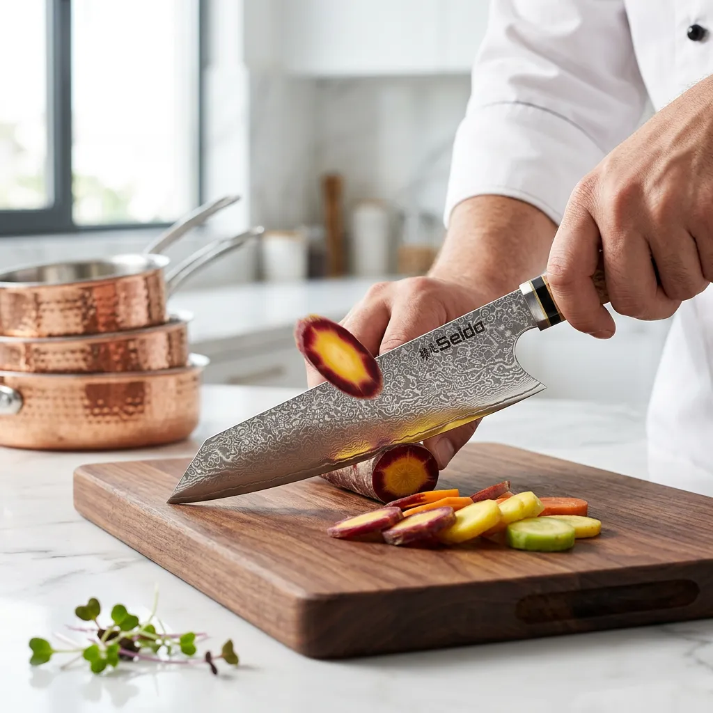 Premium stainless steel cookware set on marble countertop